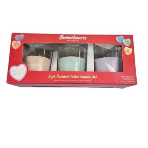 Sweethearts Scented Votive 3 oz Candles 3 Pack Soy Blend Paraffin Free NIB